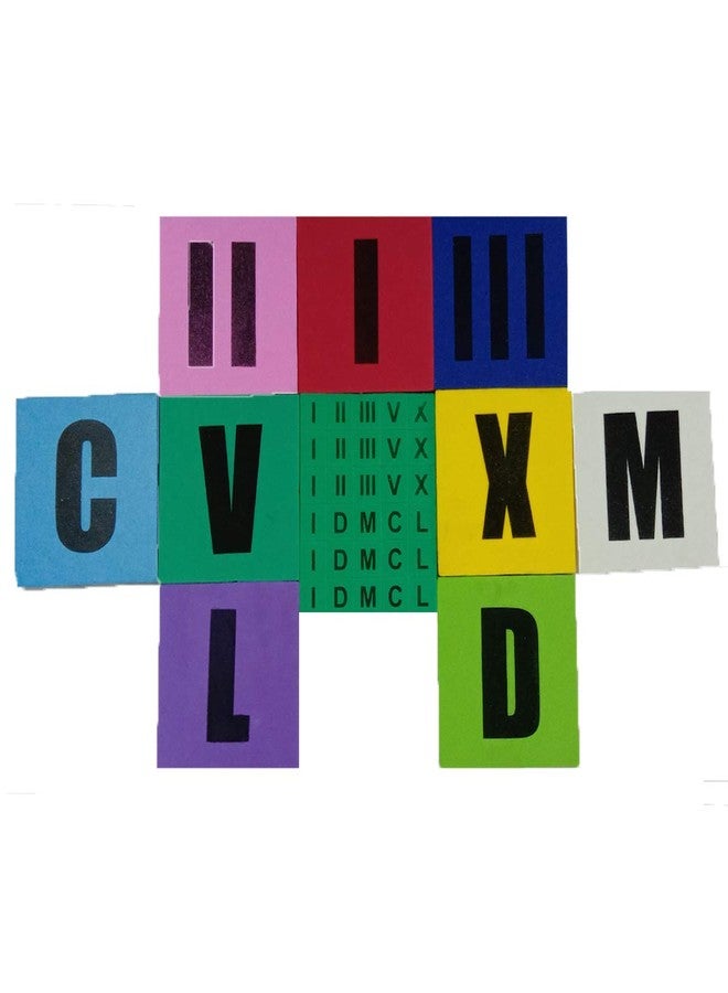 SquareDrop Roman Numbers Multi Color Magnetic Teaching Hands-On Tools for Students and Teachers - Roman Numbers - Image 3